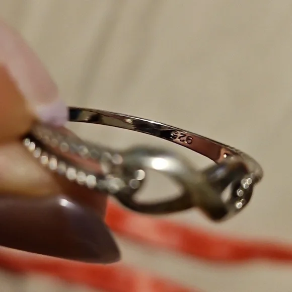 925 Silver Infinity Sign Ring With Side Detailing - Picture 2 of 8